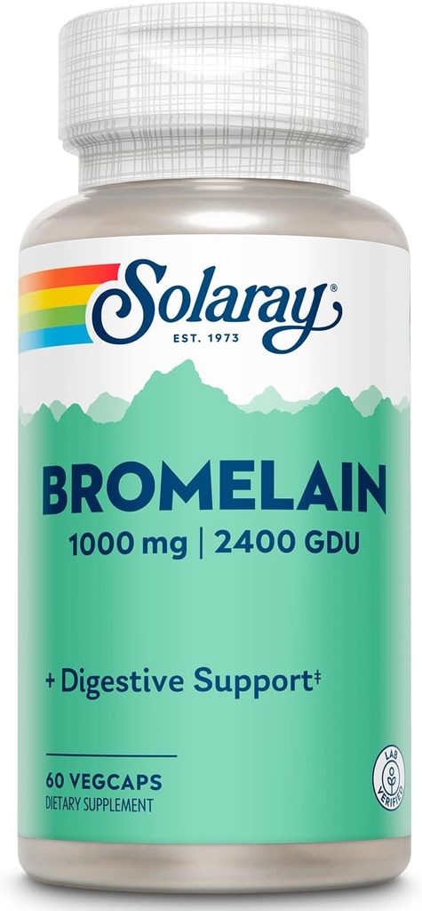 Suplemen SOLARAY Bromelain, 1000mg 124; 60 Cacah
