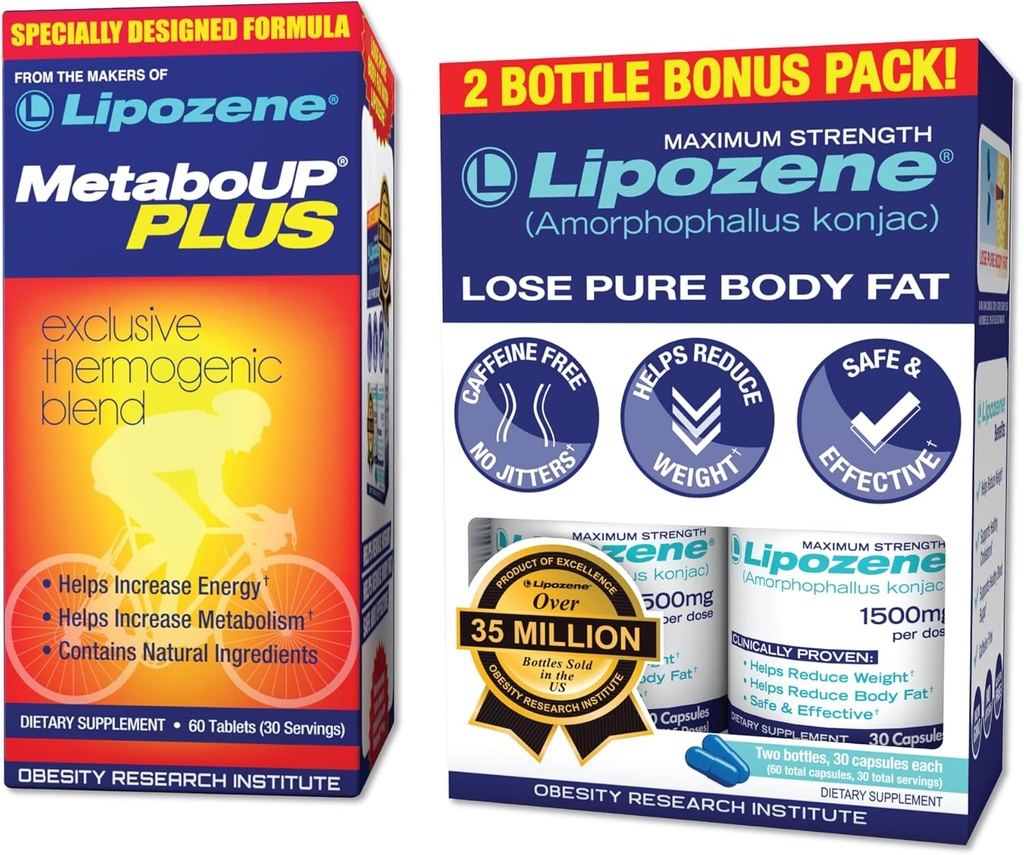 Lipozene Weight Loss Pil Ganda dan MetaboUp Plus Thermogenic Suppresan