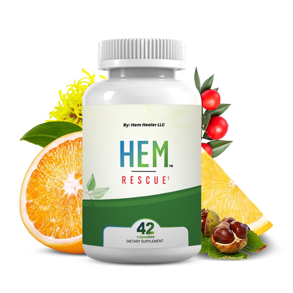 Hem Rescue Heembehoid Treatment Suplement - All Natural, Reduces Discomfort & Sweelling, Boosts Blood Flow, Oral Botanical Blend, Made in USA