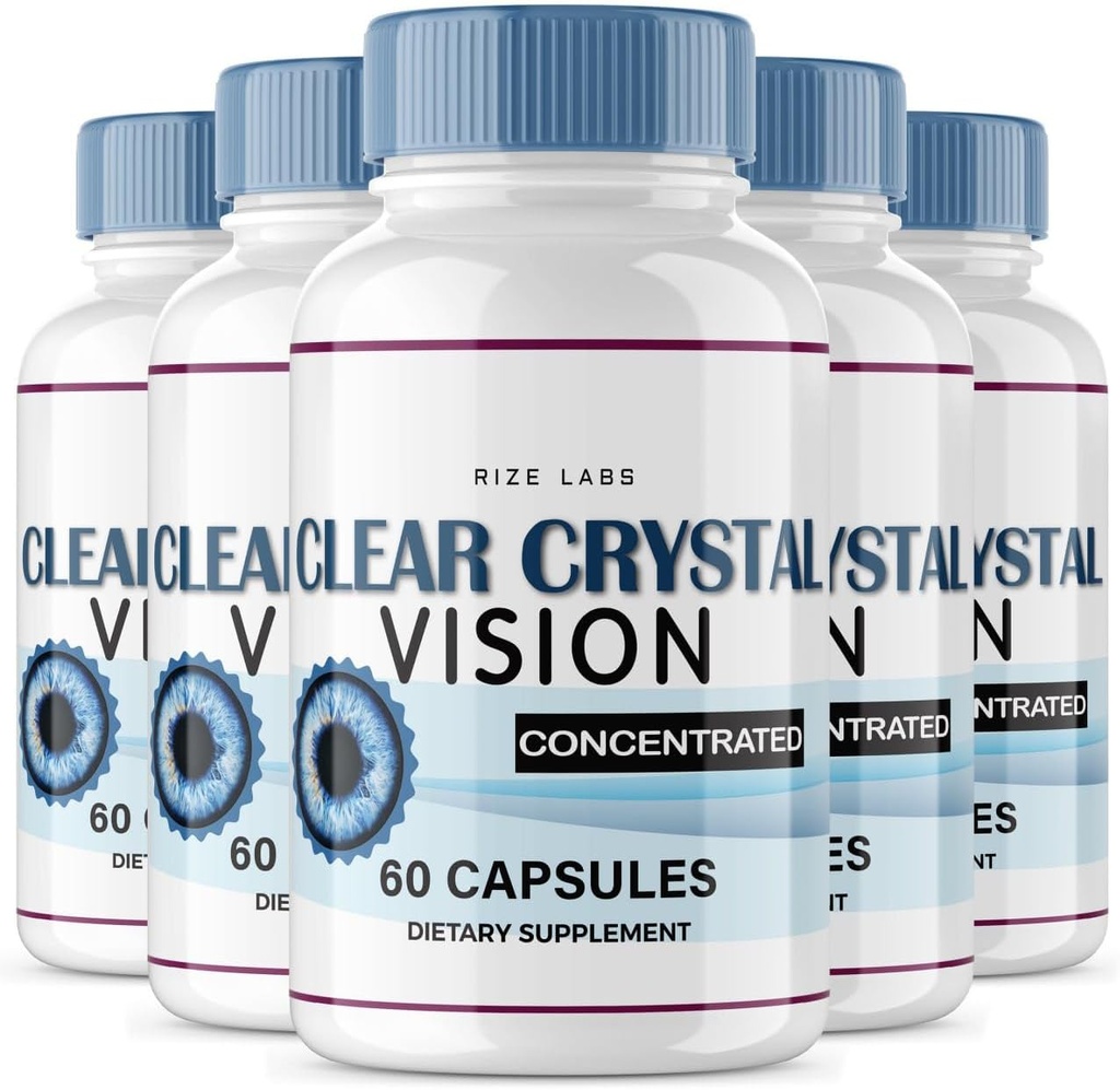 Rize lab (5 Pack) Clear Crystal Vision Suplement, Clear Crystal Vision for Blurry Eyes, ClearCrystal Vision Function, Clear Crystal Vision Formula Review (300 Capsules)