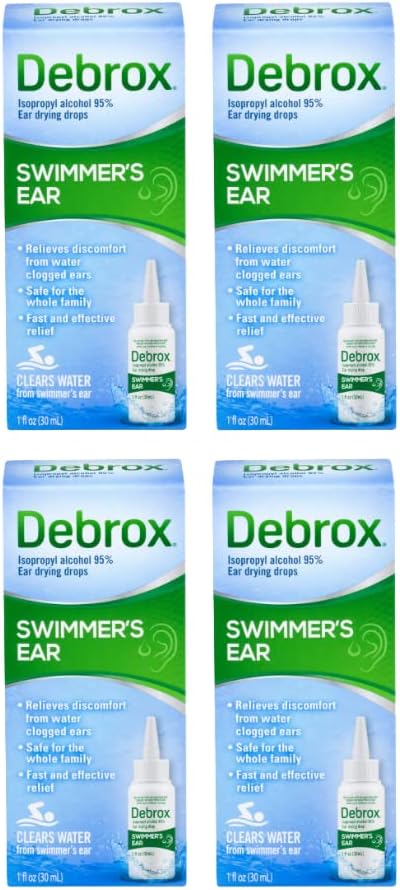 Debrox 's Perenang Telinga Drying Drops untuk Dewasa & Anak-anak, 1 Fl oz. (Kemas 4)