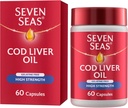 Tujuh laut Cod Liver Minyak Tinggi Kekuatan Dengan Omega 3 Plus Vitamin D & E 120 Kapsul
