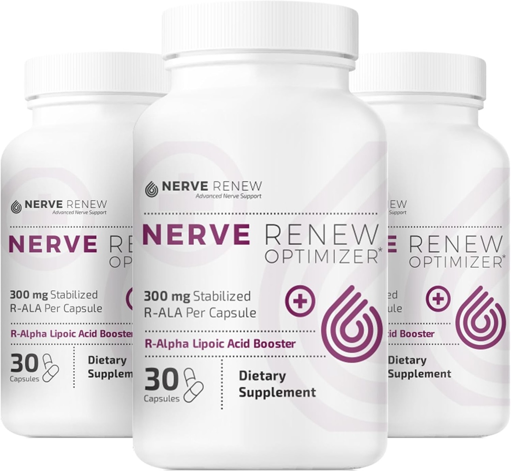 NEVE RENEW Optimizer, 3 Pack (90 Kapsul) - 300 mg Stabilisasi R-Alpha Lipoic Acid per Capsule untuk Natural Nerve Discomfort Support - Dissorpsi Cepat - Aman dan Semua Natural