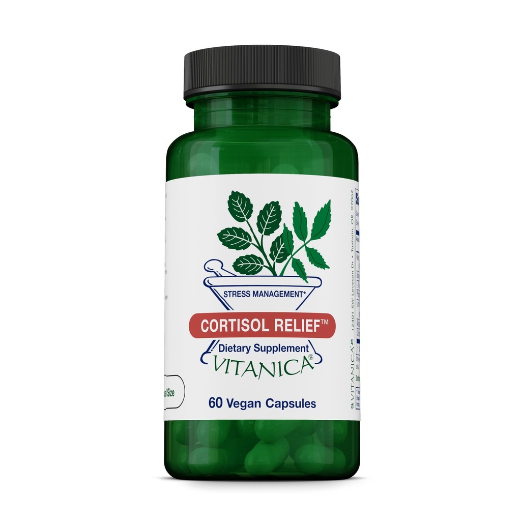 Vitanica Cortisol Relief, Dr. Formulated Sleep, Stress, Cortisol Manager Suplemen, Vegan, 60 Kapsul