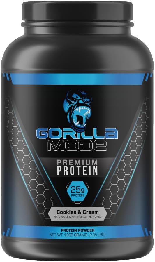 Gorilla Mind Primium Whey Protein - Cookies and Cream, 25 Grams of Whey Protein Isolate & Konsentrat, Recover, Muscle (30 Servis)