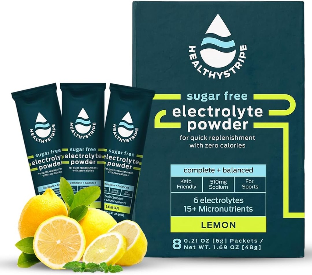 Sugar Free Electrolite Powder Drink Mix dengan 15 Micronutrients, Pemulihan Aktif dan Hidration untuk Olahraga, Hiking, dan Gaya Hidup Aktif, Tidak Calorie, Flavors Buatan, Keto - 8 Pack