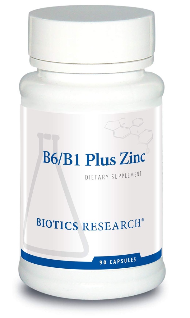 Riset Biotika B6 B1 ditambah Formasi Zinc Aktif dari B Vitamin, 5mg Bentuk Sangat tersedia dari zinc, Aids dalam Aktivitas Lebih dari 300 Berbeda Enzim Penahan Zinc 90 Kapsul