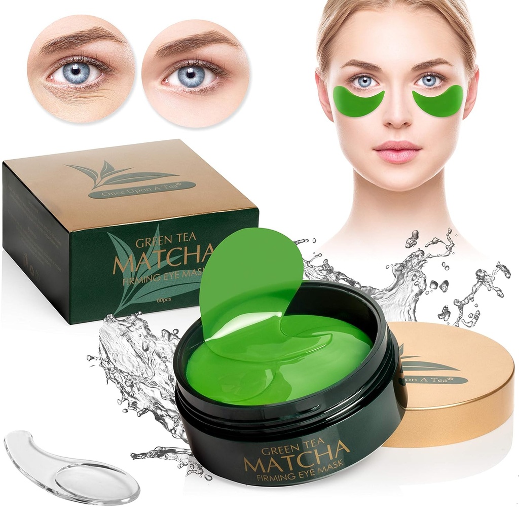 Green Tea Matcha Firming Eye Mask, 30 Pairs Collagen Patch For Fine Lines, Wrinkles, Under Eye Bags & Puffy Eyes Treatment, Face Gel Pads That Reduce The signs Of Aging