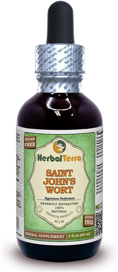 Saint John 's Welt (Hypericum Perforatum) Glycerite, Organic Dry Herb Alcohol- Free Liquid Extract 2 oz