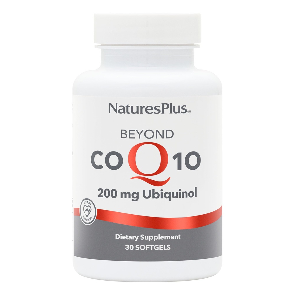 Natures Plus Beyond CoQ10200 mg Ubiquinol - 30 Easy to Swallow Softgels - Potency High, Suplemen Absorpsi Tinggi, Promotes Heart Health, Antioksidant - 30 Servis