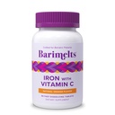 Barimelts Iron dengan Vitamin C, 90 Fast-Dissoling Tablet (1-Bulan Sugar- Free Bariatric Iron Suplement for Women, Natural Orange Flavor