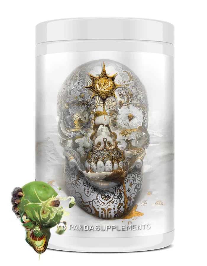 Underground Bio Labs / Panda Pasokan Tengkorak Nootropic Pre Workout, 3 Sumber Caffeine untuk Tunnel Vision Focus, Massive Pumps, Unparalled Energy (40 Scoops) (Cranial Smash) (Leme Lime Refresher)