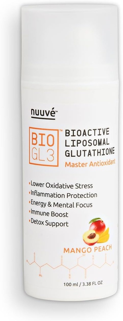 BIOGL3 Bioactive Lipomal Glutathione 446mg. Ultra Enable Pure Patenser di Dispenser Airless. Absorpsi cepat, Stress oksidatif Lowers dan Inflammation. + Energy, Detox, Immune Boost, Focus
