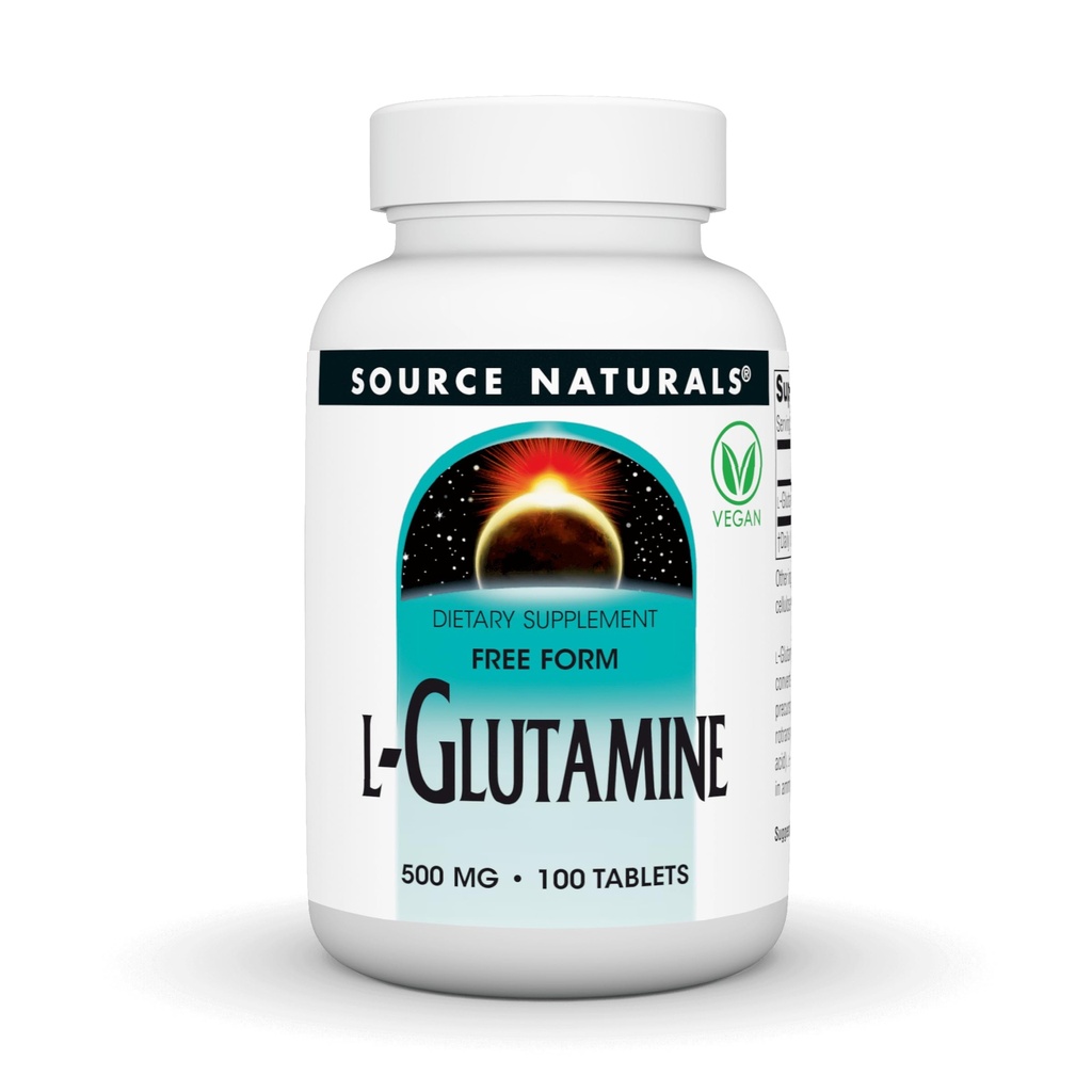 Sumber L- Glutamine, Formulir Bebas Amino Yang Menyediakan Energi Metabolik *, 500mg - 100 Tablet