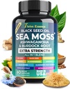 Sea Moss Extract, Black Seed Oil, Ashwagandha, Turmeric & More - 10- 1 Herbal Suplemen dengan Black Pepper & Elderberry - 60 Kapsul