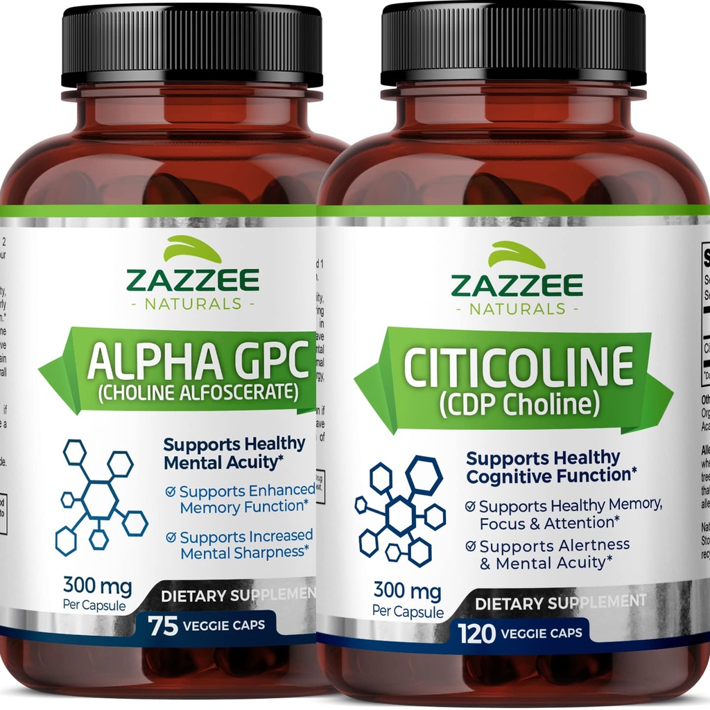 Zazzee CDP CDP Choline Capsules dan Alpha GPC Chooline Capsules