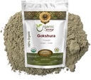 Gokshura Powder Organik (Tribulus Terrestris) - Organik dan Kosher Bersertifikat 124; Raw, Vegan, Non GMO & Gluten Free 124; USDA Certified Alur4; Origin - India (1LBS / 16Oz)