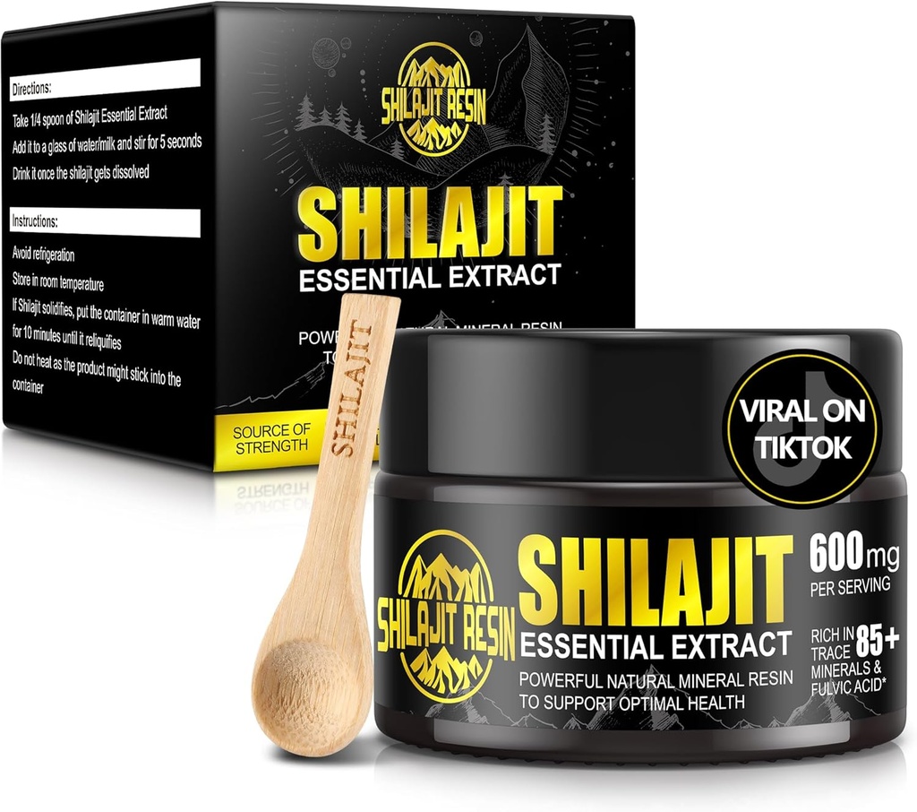 Shilajit Pure Himalaya Shilajit Shilajit Resin - Gold grade 100% Shilajit with 85 + Trace Mineware & Fulvic Acid for Focus & Energy, Immunity, 50 Grams