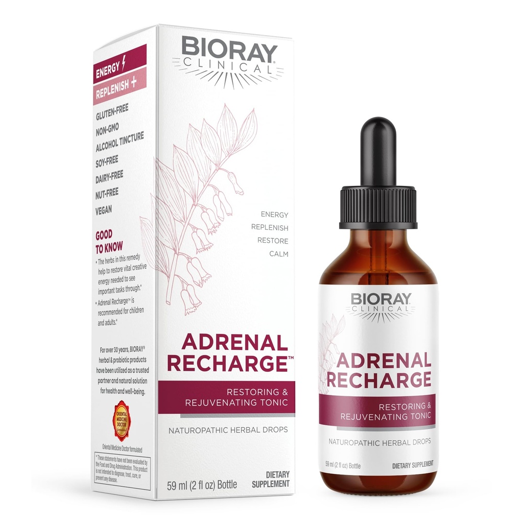 BioraY Clinical Adrenal Recharge - 2 fl oz - Memulihkan Pengobatan Alkohol - Non-GMO, Vegan, Gluten Bebas