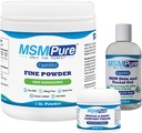 KALA HEALTH MSMPure Stardle dengan MSM Fine Powder 1lb, MSM Muscle & Joint Cream 2oz dan MSM Gel dengan Organik Aloe 8oz
