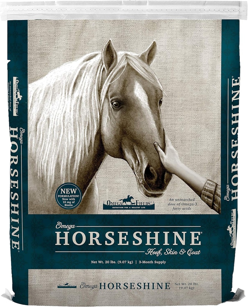 Omega Horseshine The Omega 3 Supplemen, Membantu Menjaga Mantel Sehat Shiny, 20 pon, Brown