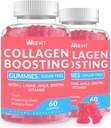 Collagen Boosting Gummies, Vegan Collagen for Women with L-Lysine, Amla, Biotin, Vitamin C, A, E, Collagen Booster Gummies Supplemen Rambut Skin Nails