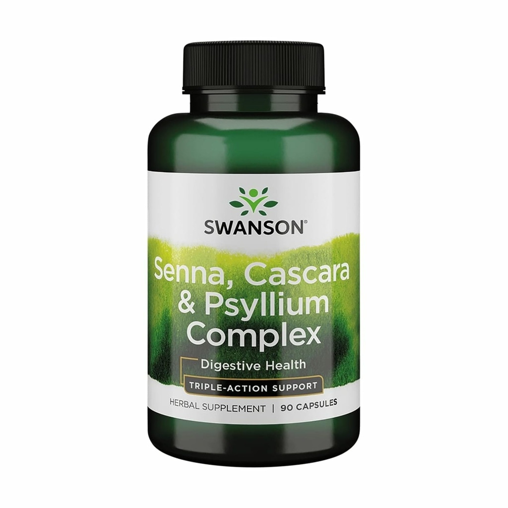 Swanson Senna Psyllium Cascara Kompleks GI Tract Regularitas Dukungan 90 Capsules