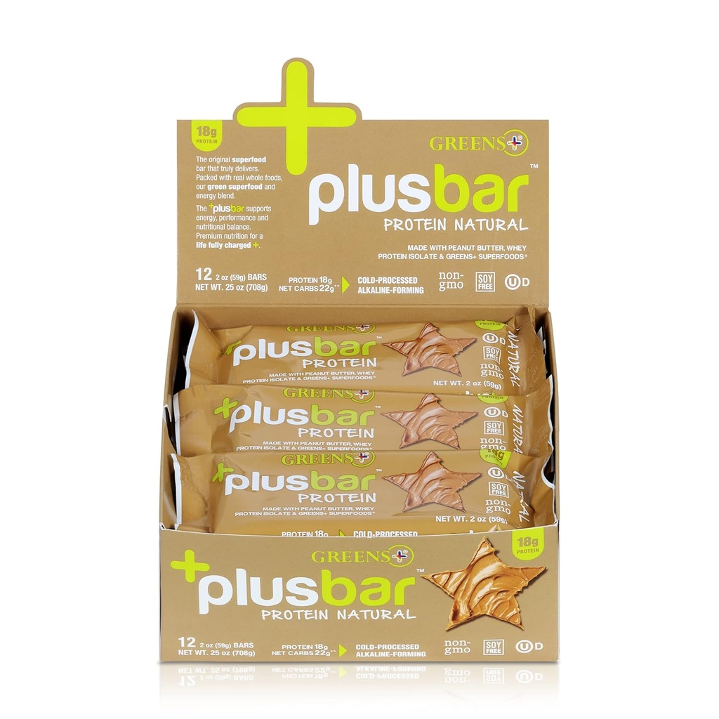 Hijau + Plasbar Protein Natural 124; Gluten Free Whey Protein Bar 126; Organic Greens 124; Non GMO 124; 12 Bars