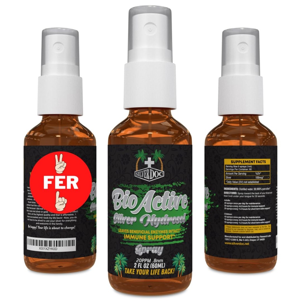 2 untuk 1 Sale Silver Doc Silver Hydrosol Spray (2-2oz Botol), Dukungan Alternatif & Imune Natural, Lebih baik daripada Setiap Koledal, SilverDoc adalah Paling Efektif