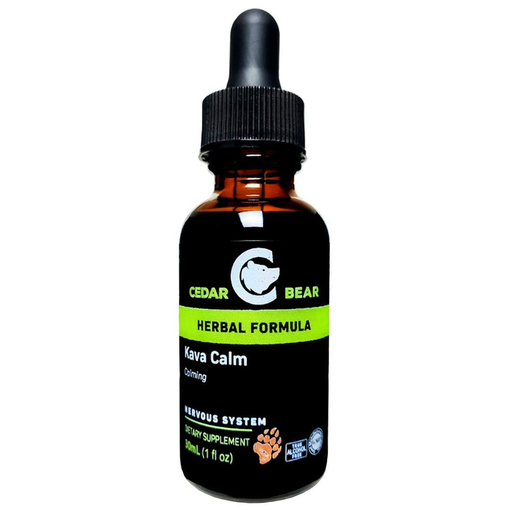 Cedar Bear Kava Tenangkan Suplemen Herbal Liquid Yang Mendukung Pusat Gugup dan Digetsy Sistem 1 FL Oz