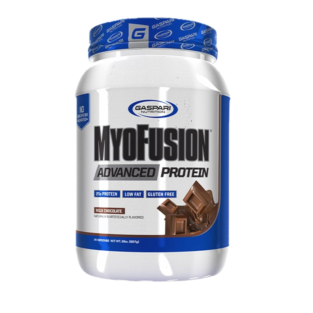 Pemotongan Nuklir Myofusion Advanced Protein, Protein Protein Wey, Casein Protein dan Isolat Protein, Lemak Rendah dan Gluten Bebas (2lbs, Coklat)