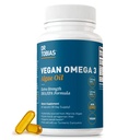 Tambahan Dr. Tobias Vegan Omega 3, 1400mg Algae Oil, 420mg DHA, dan 210g EPA per Serving, Non-GMO, Gluten- Free, Carrageenan- Free, 60 Capsules, 30 Hamba