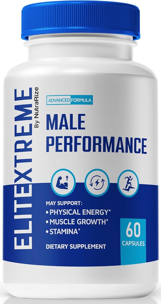 EliteXtreme Male Supplement, EliteXtreme Man Pills, All Natural Dietary Capsules for Men, 1200 MG Multivitamin for Overall Health, Elite Xtreme Review (60 Capsules)