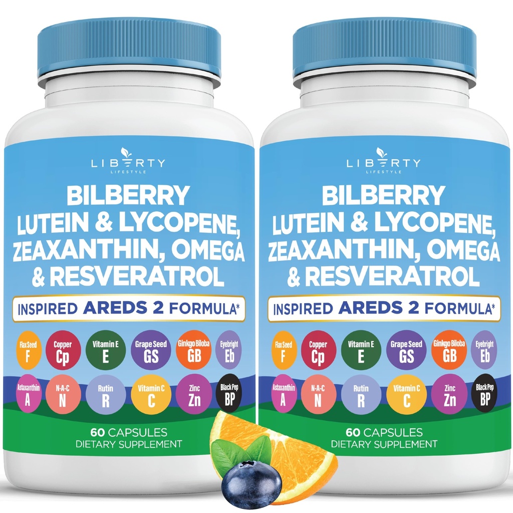 Vitamin Kesehatan Mata dengan Bilberry, Lutein & lexanthin, Lycopene, Resveratrol, Grape Seed Extract, Flaxseed Astaxanthin- ARDS 2- 120 Capsules