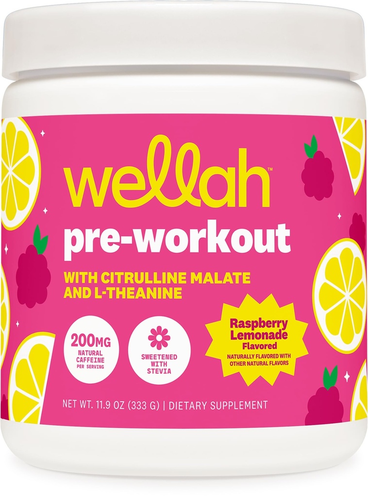 Wellah Get- Going Pre- Workout Minum Mix (Raspberry Lemonade Flavored, 30 Pelayan)