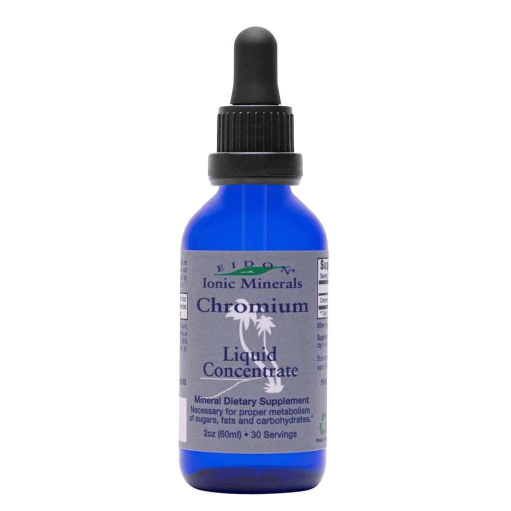 Eidon Ionic Mineral Cromium Konsentrat - Ionic Chromium Supplement Drops, Supports Stable Energy Levels, All- Natural, No Sugar Added, No Preservations or Additives - 2 oz