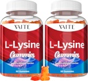 L-Lysine 1000mg Gummies - Mendukung Skin, Lip, Vegan, Gluten Free, 60 Lysine yang dikunyah untuk Dewasa, Vitamin Kesehatan & Imune System, Amino Acciin Suplemen & Kompleks (2 Pack)