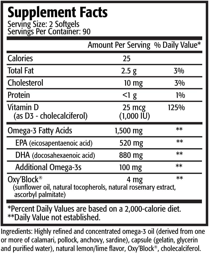 Res-Q 1250 + Omega- 3 & Vitamin D3 Fish Oil Capsules