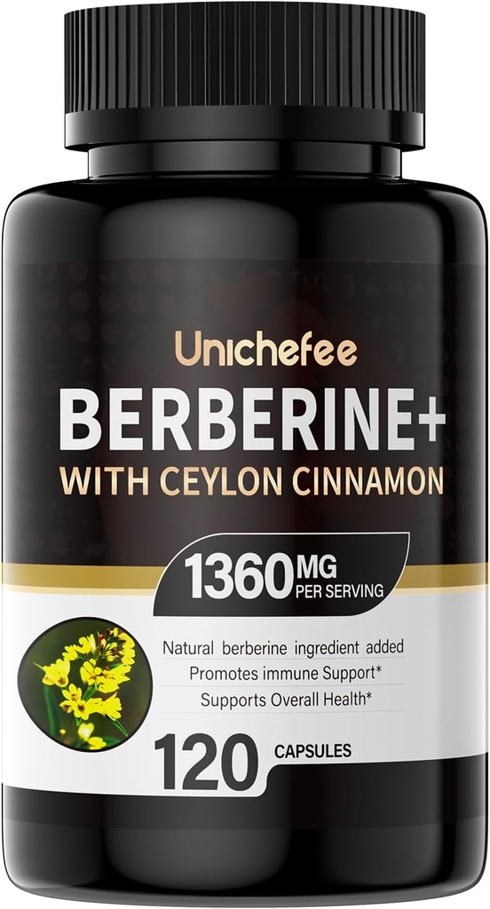 Berberine - 10000-1500 mg Daily - Suplemen HCL Berberine untuk Dukungan Metabolik - Gluten- Free & Vegan Suplemen Pria & Wanita 16