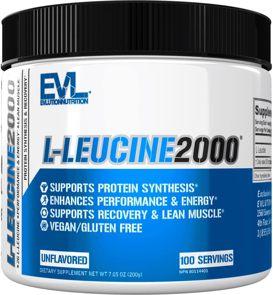 Pembagian Nuklir L-Leucine 2000 - Sintesis Protein, Dukungan Pemulihan & Otot - Performance & Energy - 2000mg L-Leucine - Gluten Free & Vegan - Pasokan Dietary Unflashdits - 100 Servis