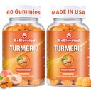 Curcumin Turmeric Gummies - Ekstra Kekuatan 2000mg 8: 1 Ekstrak Turmerik Gummies dengan Black Pepper & Ginger - Vegan Non- GMO Bersama Mendukung Chewables - Peach Flavor - Paket 2