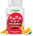 Anak-anak Vitamin C Jelly 80mg - Tasty Natural Orange Blast Flavor - Vegan, GMO-Free, Gluten Free, Nut Free Vitamins - Dietary Suppplemen - untuk Imune Dukungan - untuk Anak - 60 Jellies