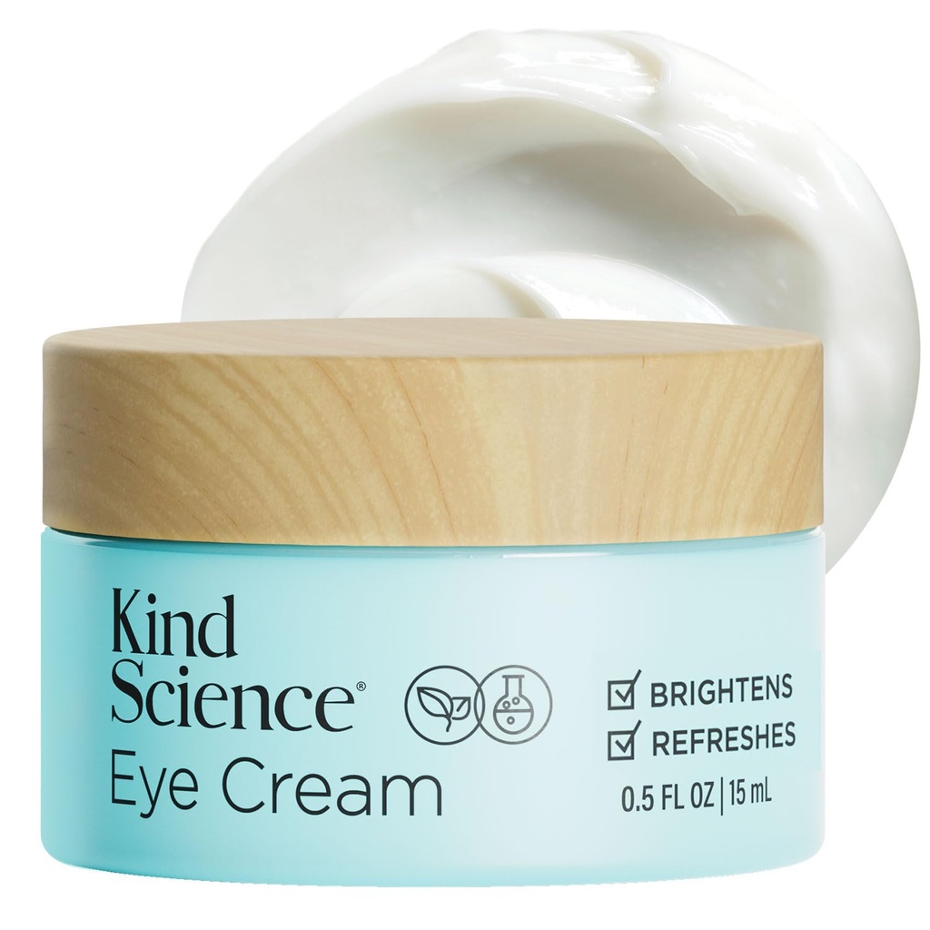 Jenis Sains oleh Ellen DeGeneres Eye Cream - Under Eye Cream for Wrinkles Noticably Smooths & Moisturizes - Anti Aging with Hyaluronuic Acid, Vitamin C - Fraculin Free, Paraben Free, 0.5 fl oz