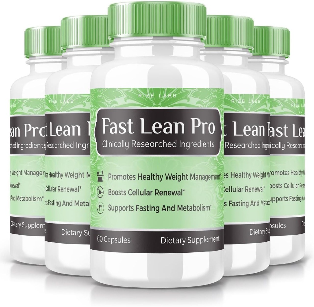 Rize labs - Fast Lean Pro Dietary Supplement, Advanced Formula Capsules for Extra Strength, Non GMO, Promotes Healthy Weight Management (300 Kapsul) (Paket Resmi 5)