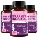 Rose Myo- Inositol & D- Chiro Inositol Blend - 40: 1 Blend Rasio - Women 's Daily Wellness Dukungan - Vitamin D & Ashwagandha, 3 Botol