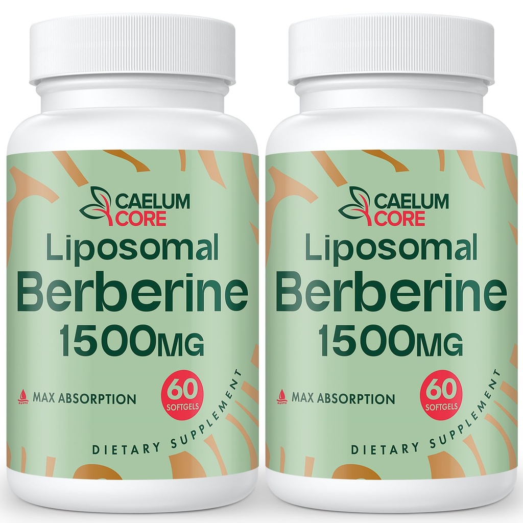 Lipomal Berberine HCL - Berberine 1500mg High Bioavability, Berberines Supplemen Perempuan dan Pria (2 Pack)