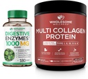 Whyesome Wellness Digetical Enzymes 1000MG Plus Pregnant & Progories Suplement + Multi Collagen Protein Hydrolyzed (Tipe I II V X) Bundle
