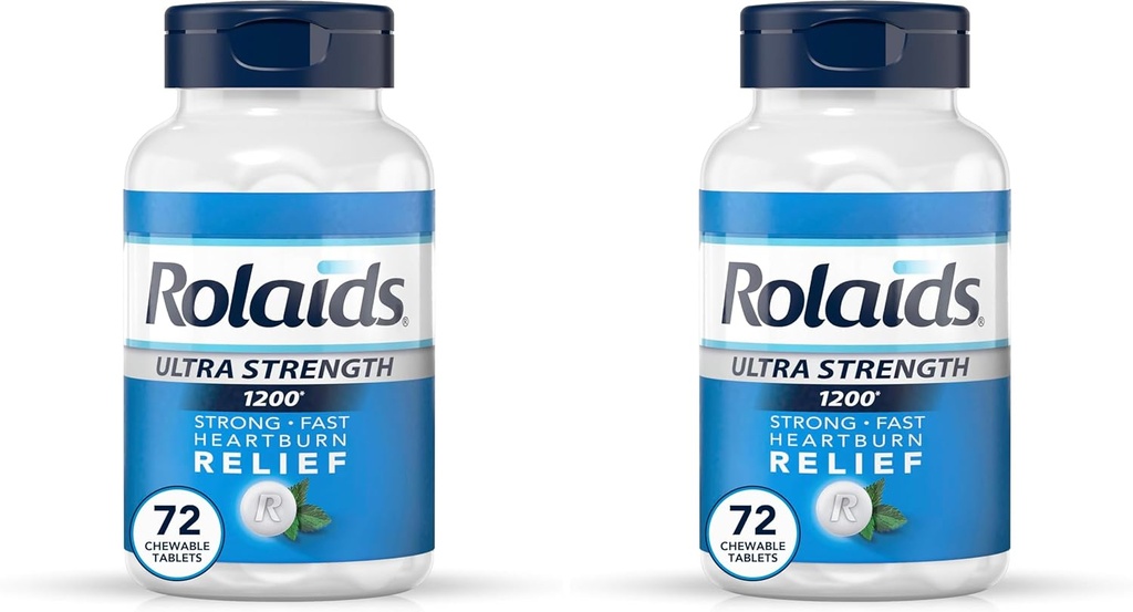 Rolaids Ultra Strength Antax Chewable Tablet, Mint, 72- Count (Paket 2)