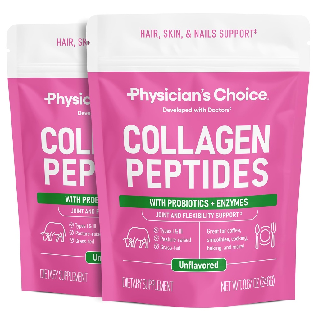 Collagen Peptides Powder - Protein Hydrolyzed (Tipe I & III) - Enzymes Digeptical - Keto Collagen Powder for Women & Men - Rambut, Skin, Joints & Pemulihan Kerja