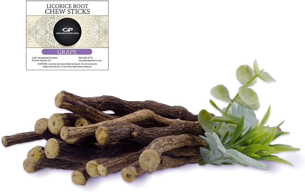 100% Natural Licorice Root Chew Sticks, Grape Flavared, Organik, Bantuan Berhenti Merokok, Gigi Whiten, Nafas Freshen dan Appetit